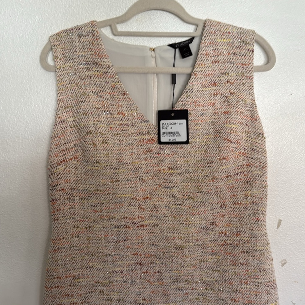 St.‎ John Eyelash Tweed V-neck Wool-blend Sheath Dress Work Career - Picture 5 of 11